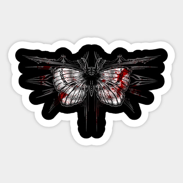 Bloody Moth, surreal, abstract art, trash polka style Sticker by Lenny241